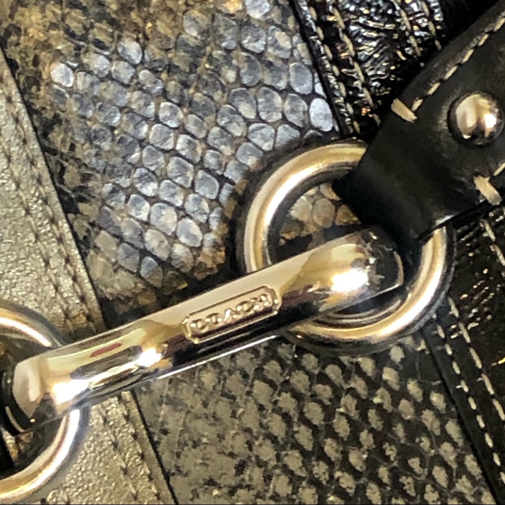 Coach Nancy Logo Python Stripe Bag - image 3